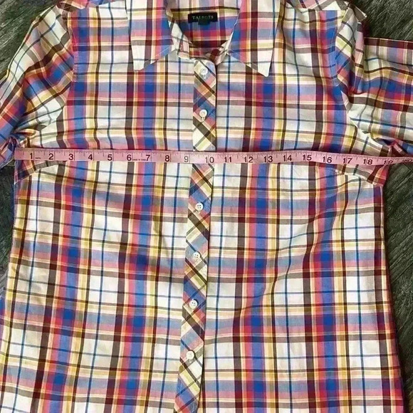 Talbots Preppy Plaid Long Sleeve Button Down Cotton Small - Picture 8 of 8